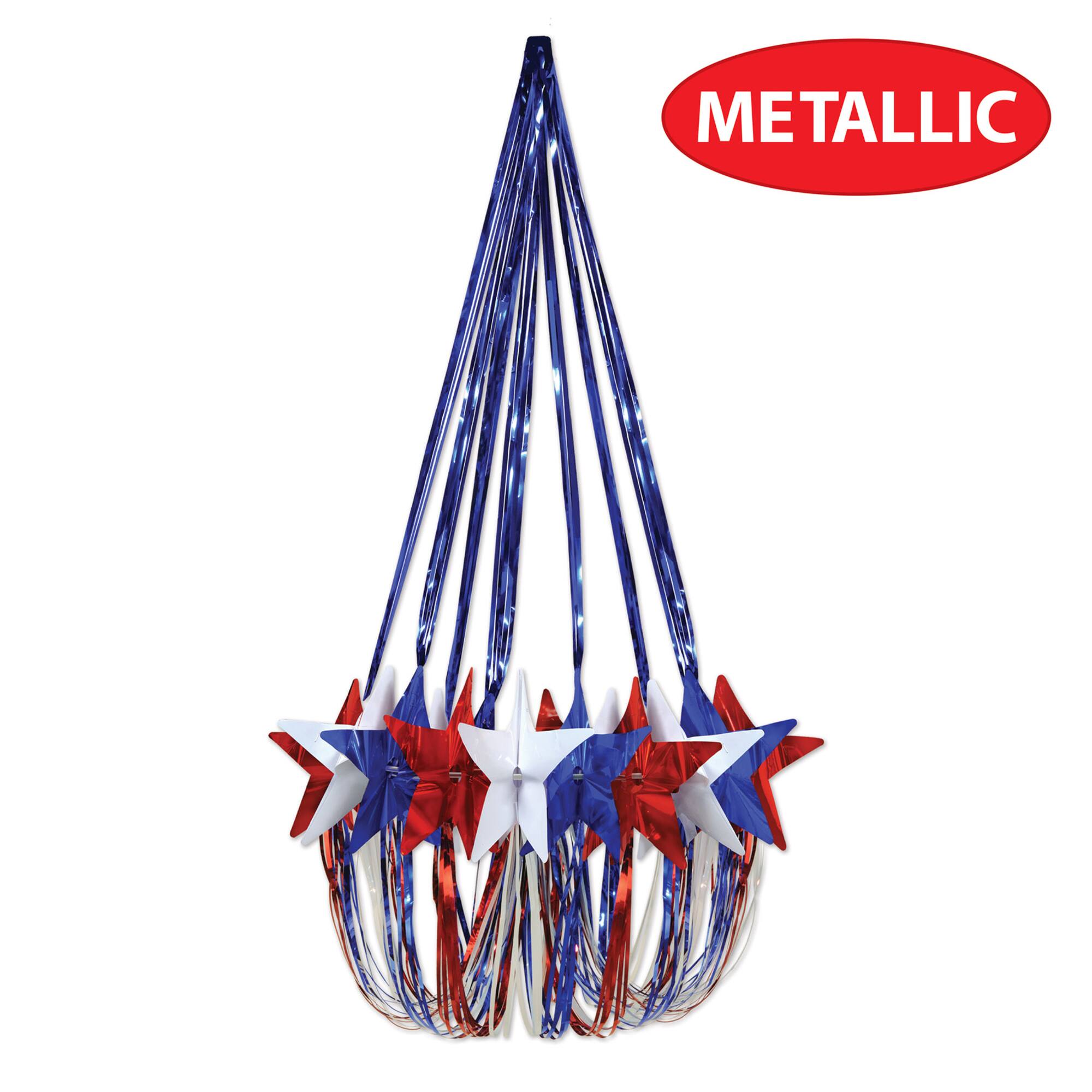 Beistle 35" Red, White & Blue Star Chandelier